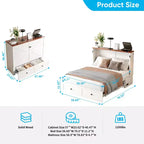 Lit escamotable Mjkone double/grand format avec rangement, SANS MATELAS