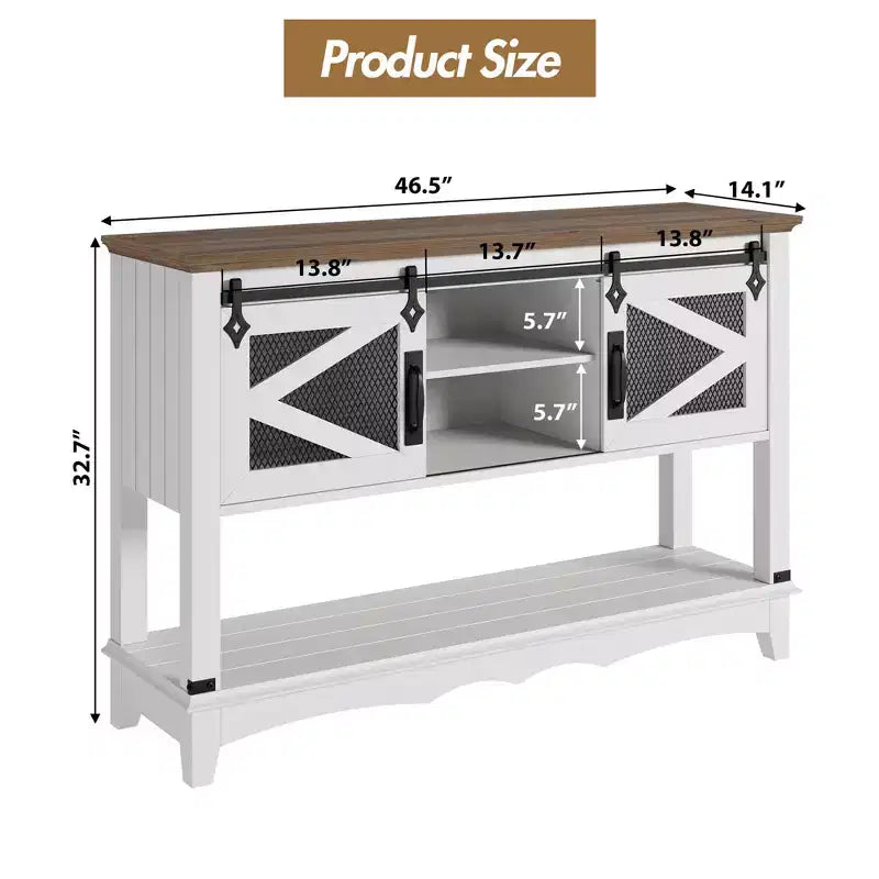 43,3 Table Console Étroite Blanche à 2 Niveaux (pour Salon/Couloir)