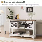 43,3 Table Console Étroite Blanche à 2 Niveaux (pour Salon/Couloir)