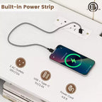 Meuble TV Costway avec station de charge pour téléviseurs 70 pouces, portes cannelées et 2 tiroirs de rangement, blanc