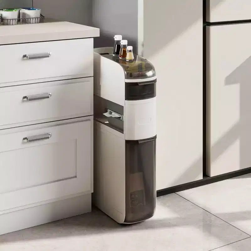 Meuble de rangement étroit à 4 niveaux Costway pour salle de bain avec tiroirs, boîte à mouchoirs et roulettes pour la cuisine