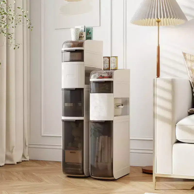 Meuble de rangement étroit à 4 niveaux Costway pour salle de bain avec tiroirs, boîte à mouchoirs et roulettes pour la cuisine