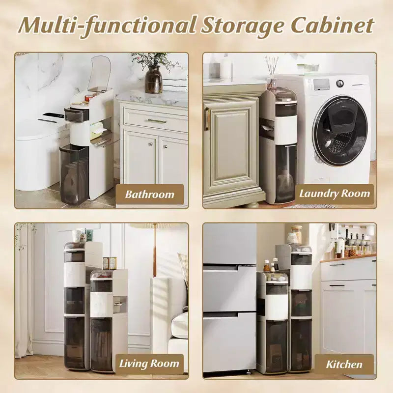 Meuble de rangement étroit à 4 niveaux Costway pour salle de bain avec tiroirs, boîte à mouchoirs et roulettes pour la cuisine