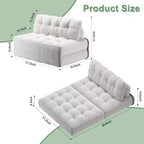 Canapé-lit pliant, Canapé-lit futon, Canapé pliant au sol pour salon, Chaise longue convertible avec oreiller matelas pliable dossier.