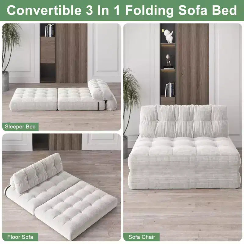 Canapé-lit pliant, Canapé-lit futon, Canapé pliant au sol pour salon, Chaise longue convertible avec oreiller matelas pliable dossier.