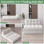 Canapé-lit pliant, Canapé-lit futon, Canapé pliant au sol pour salon, Chaise longue convertible avec oreiller matelas pliable dossier.