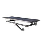 Pipe Decor 24 in. Wall Mounted Clothing Rack with Wood Shelf, Boulder Black