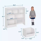 Meuble de rangement pour jouets GustoWave avec tiroirs mobiles, bibliothèque pour enfants avec roulettes cachées, organisateur de rangement multifonctionnel pour salle de jeux