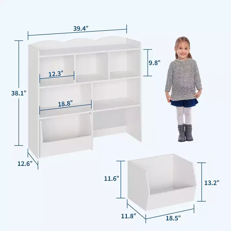 Meuble de rangement pour jouets GustoWave avec tiroirs mobiles, bibliothèque pour enfants avec roulettes cachées, organisateur de rangement multifonctionnel pour salle de jeux