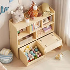 Meuble de rangement pour jouets GustoWave avec tiroirs mobiles, bibliothèque pour enfants avec roulettes cachées, organisateur de rangement multifonctionnel pour salle de jeux