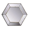 MAYEERTY 21 x 18 Hexagon Wall Mirror with Silver Finish, Home Decor Mirror for Living Room, Entryway, Bedroom