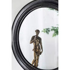 MAYEERTY 23.5 Miroir Mural Rond avec Cadre en Bois Noir, Miroir Décoratif Classique Antique pour Salon, Foyer, Salle de Bain, Bureau