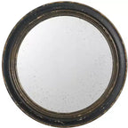 MAYEERTY 23.5 Miroir Mural Rond avec Cadre en Bois Noir, Miroir Décoratif Classique Antique pour Salon, Foyer, Salle de Bain, Bureau