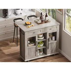 Tiroir de rangement, meuble de rangement de cuisine pliable et amovible avec plateau rabattable - 2 portes vitrées, étagère à épices, porte-serviettes pour salon, cuisine