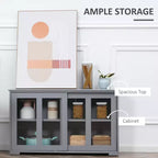 Buffet bahut, meuble de bar empilable avec porte coulissante en verre et étagère réglable