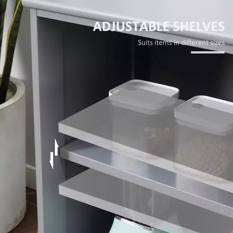 Buffet bahut, meuble de bar empilable avec porte coulissante en verre et étagère réglable