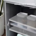 Buffet bahut, meuble de bar empilable avec porte coulissante en verre et étagère réglable