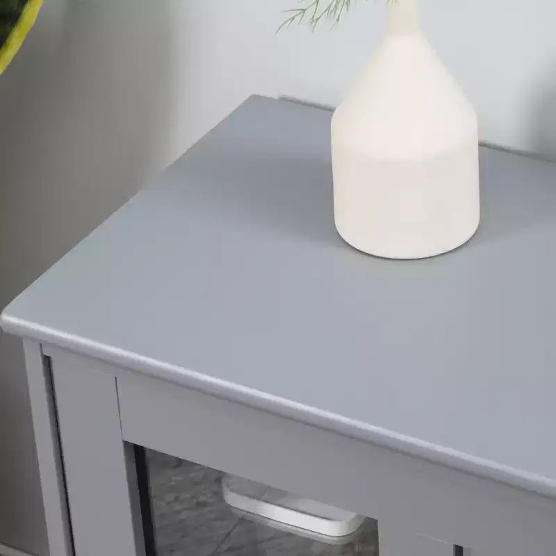 Buffet bahut, meuble de bar empilable avec porte coulissante en verre et étagère réglable