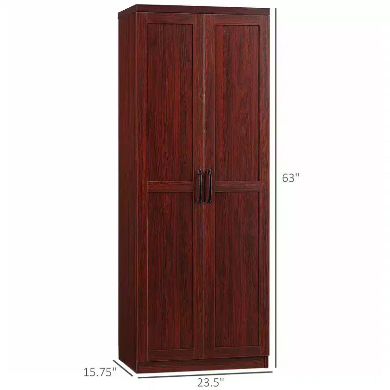 Garde-manger de cuisine 2 portes de 160 cm, meuble de rangement autoportant avec 5 étagères et 2 étagères réglables pour salle à manger