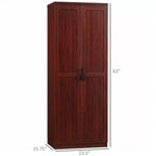 Garde-manger de cuisine 2 portes de 160 cm, meuble de rangement autoportant avec 5 étagères et 2 étagères réglables pour salle à manger