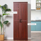 Garde-manger de cuisine 2 portes de 160 cm, meuble de rangement autoportant avec 5 étagères et 2 étagères réglables pour salle à manger