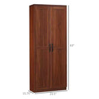 Garde-manger de cuisine 2 portes de 160 cm, meuble de rangement autoportant avec 5 étagères et 2 étagères réglables pour salle à manger
