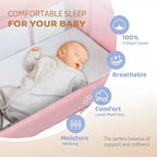 JOYMOR Berceau Cododo Bébé, Berceau Bébé, Parc Bébé Convertible, Lit de Voyage Pliable Rapide, Roues et Frein, Sac de Transport pour Garçons Filles (Rose)