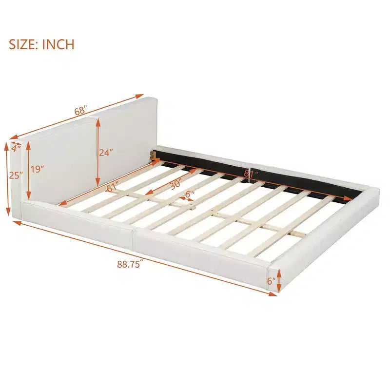 Lit Plateforme Queen Size en Velours Whisen avec Base Rembourrée et Cadre Solide, Montage Facile