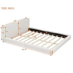 Lit Plateforme Queen Size en Velours Whisen avec Base Rembourrée et Cadre Solide, Montage Facile
