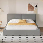 Lit Plateforme Queen Size en Velours Whisen avec Base Rembourrée et Cadre Solide, Montage Facile