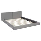 Lit Plateforme Queen Size en Velours Whisen avec Base Rembourrée et Cadre Solide, Montage Facile