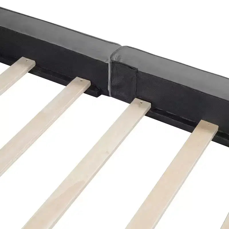 Lit Plateforme Queen Size en Velours Whisen avec Base Rembourrée et Cadre Solide, Montage Facile