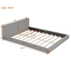 Lit Plateforme Queen Size en Velours Whisen avec Base Rembourrée et Cadre Solide, Montage Facile