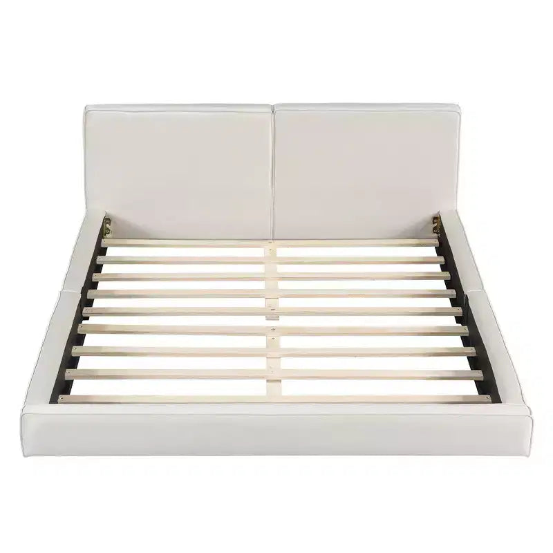 Lit Plateforme Queen Size en Velours Whisen avec Base Rembourrée et Cadre Solide, Montage Facile
