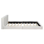 Lit Plateforme Queen Size en Velours Whisen avec Base Rembourrée et Cadre Solide, Montage Facile