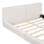 Lit Plateforme Queen Size en Velours Whisen avec Base Rembourrée et Cadre Solide, Montage Facile