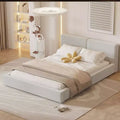 Whisen Queen Size Velvet Platform Bed with Upholstered Grounded Bed with Solid Frame, Easy Assembly