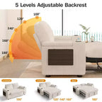 Canapé-Lit Dyonery Sale 3 Modes avec Rangement et Ports de Charge - Assemblage Sans Outil, Dossier Réglable pour Petits Espaces/Appartements/Dortoirs
