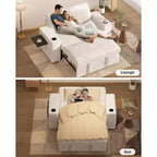 Canapé-Lit Dyonery Sale 3 Modes avec Rangement et Ports de Charge - Assemblage Sans Outil, Dossier Réglable pour Petits Espaces/Appartements/Dortoirs
