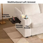 Canapé-Lit Dyonery Sale 3 Modes avec Rangement et Ports de Charge - Assemblage Sans Outil, Dossier Réglable pour Petits Espaces/Appartements/Dortoirs
