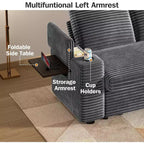 Canapé-Lit Dyonery Sale 3 Modes avec Rangement et Ports de Charge - Assemblage Sans Outil, Dossier Réglable pour Petits Espaces/Appartements/Dortoirs