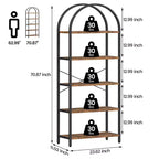 Étagère bibliothèque de 1,80 m de haut à 5 niveaux, étagère haute pour CD/livres, organiseur de rangement pour bureau à domicile, étagère moderne pour chambre et salon