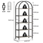 Étagère bibliothèque de 1,80 m de haut à 5 niveaux, étagère haute pour CD/livres, organiseur de rangement pour bureau à domicile, étagère moderne pour chambre et salon