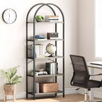 Étagère bibliothèque de 1,80 m de haut à 5 niveaux, étagère haute pour CD/livres, organiseur de rangement pour bureau à domicile, étagère moderne pour chambre et salon