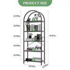 Étagère bibliothèque de 1,80 m de haut à 5 niveaux, étagère haute pour CD/livres, organiseur de rangement pour bureau à domicile, étagère moderne pour chambre et salon