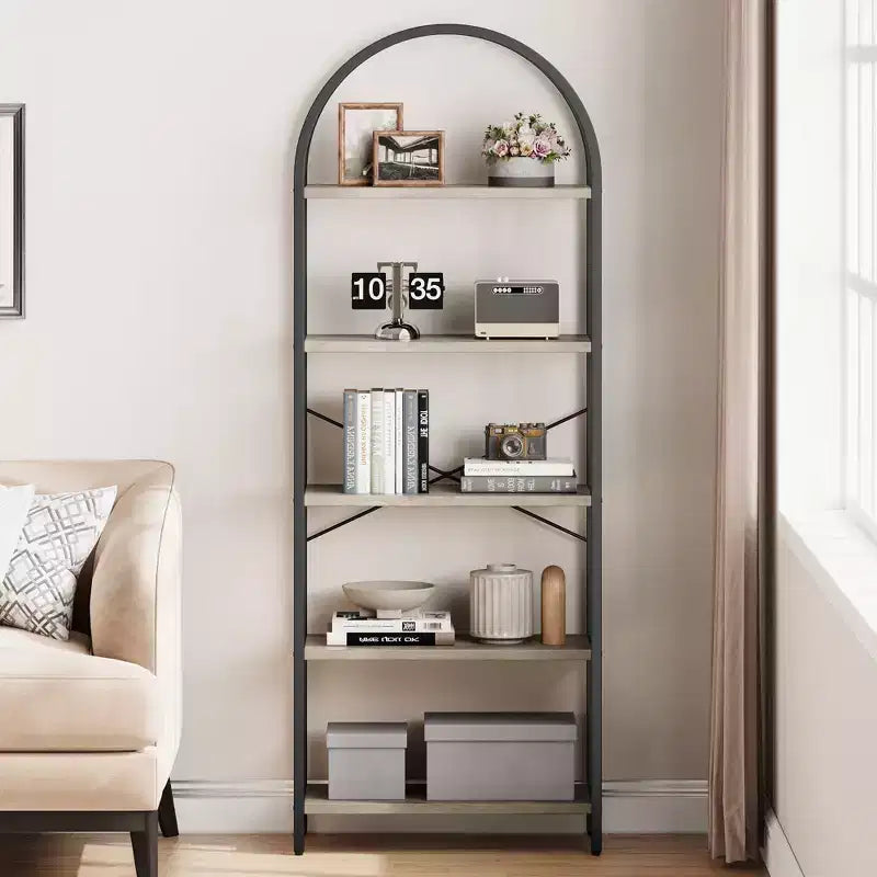 Étagère bibliothèque de 1,80 m de haut à 5 niveaux, étagère haute pour CD/livres, organiseur de rangement pour bureau à domicile, étagère moderne pour chambre et salon