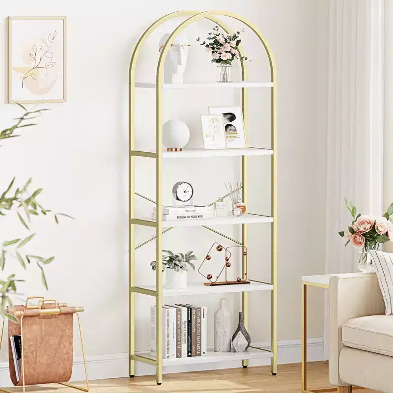 Étagère bibliothèque de 1,80 m de haut à 5 niveaux, étagère haute pour CD/livres, organiseur de rangement pour bureau à domicile, étagère moderne pour chambre et salon