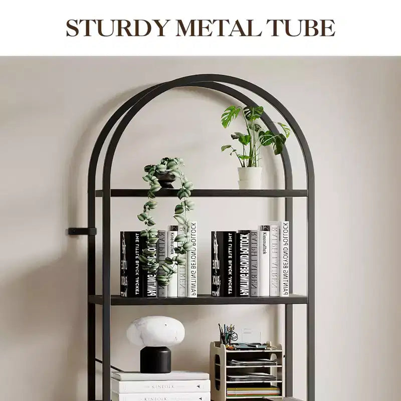 Étagère bibliothèque de 1,80 m de haut à 5 niveaux, étagère haute pour CD/livres, organiseur de rangement pour bureau à domicile, étagère moderne pour chambre et salon