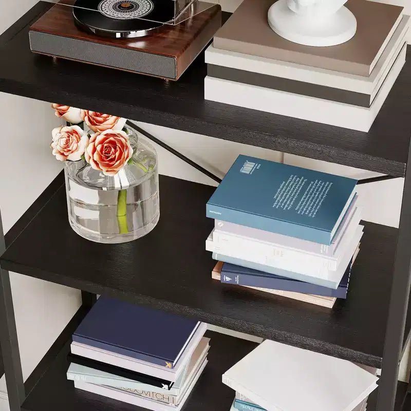 Étagère bibliothèque de 1,80 m de haut à 5 niveaux, étagère haute pour CD/livres, organiseur de rangement pour bureau à domicile, étagère moderne pour chambre et salon