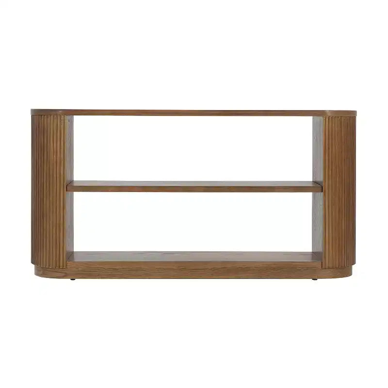 Table console moderne étroite Okak avec design à coins arrondis, table d'entrée multifonctionnelle, table d'appoint pour entrée, salon